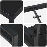 vidaXL Ensemble de salle à manger pour jardin 7 Pièces Noir Poly rotin