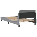 vidaXL Cadre de lit Dover gris clair 100x190 cm tissu