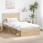 vidaXL Cadre de lit avec tête de lit Sonoma 100 x 200 cm Pin massif