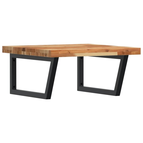 vidaXL Étagère de vasque murale acier et bois massif d'acacia