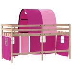 vidaXL Lit mezzanine enfants avec tunnel sans matelas rose 90x190 cm