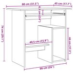 vidaXL Bureau Blanc 80x45x74 cm Bois d’ingénierie