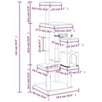 vidaXL Arbre à chat avec griffoirs en sisal Gris clair 142 cm