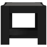 vidaXL Table basse avec LED noir 53x53x45 cm bois d'ingénierie