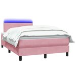 vidaXL Sommier à lattes de lit avec matelas et LED rose 120x220 cm velours