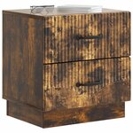vidaXL Cabinet de chevet avec tiroir Chêne fumé 43 x 34 5 x 44 5 cm