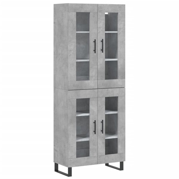 vidaXL Buffet haut Gris béton 69 5x34x180 cm Bois d'ingénierie