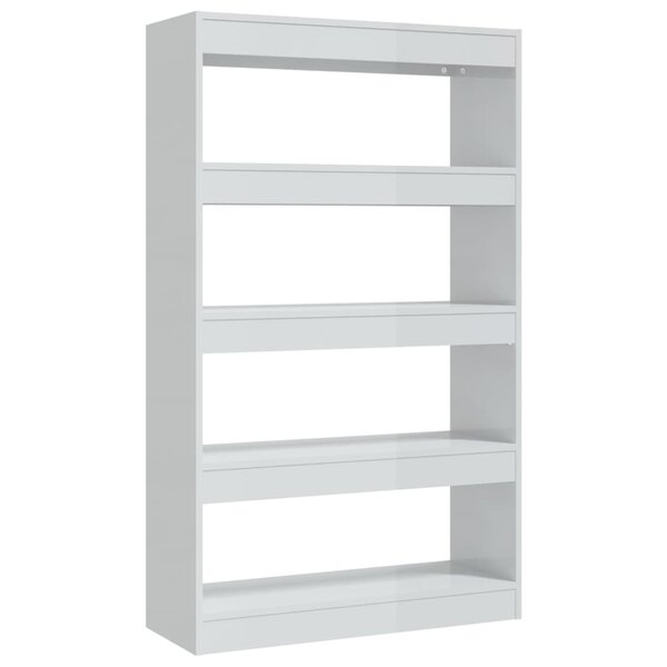 vidaXL Bibliothèque/Séparateur de pièce Blanc brillant bois ingénierie