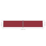 vidaXL Auvent latéral rétractable Rouge 220x1200 cm