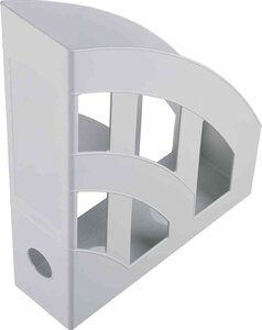 Jeu de 4 porte-revues Economy  format A4  en polystyrène  gris HELIT