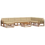 vidaXL Ensemble de canapés d'extérieur 9 Pièces Naturel et Beige