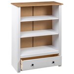 Vidaxl bibliothèque blanc 80x35x110 cm pin massif assortiment panama