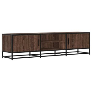 vidaXL Meuble TV chêne marron 160x35x41 cm bois d'ingénierie et métal