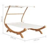 vidaXL Lit repos avec auvent 165x203x138 cm Bois courbé massif Crème