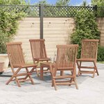 vidaXL Chaises pliables de jardin lot de 4 Bois de teck solide