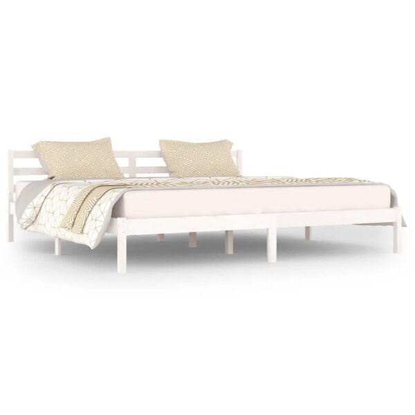 vidaXL Cadre de lit Bois massif de pin 200x200 cm Blanc