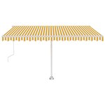 vidaXL Auvent automatique sur pied 400x300 cm Jaune et blanc