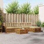 vidaXL Ensemble de canapés d'extérieur 6 Pièces Naturel et Beige