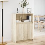 vidaXL Buffet avec LED chêne sonoma 72x34x100 cm bois d'ingénierie