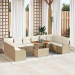 vidaXL Ensemble de canapé de jardin avec coussin 11 Pièces beige et crème