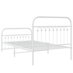 vidaXL Cadre de lit métal sans matelas et pied de lit blanc 100x190 cm