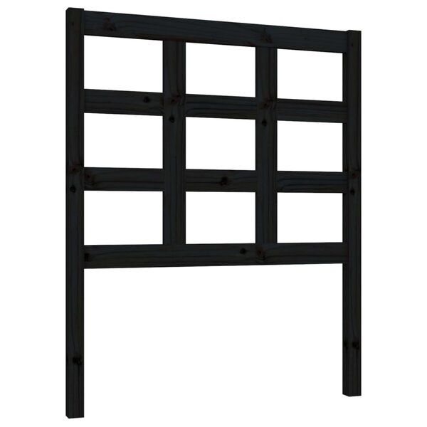 vidaXL Tête de lit Noir 80 5x4x100 cm Bois massif de pin