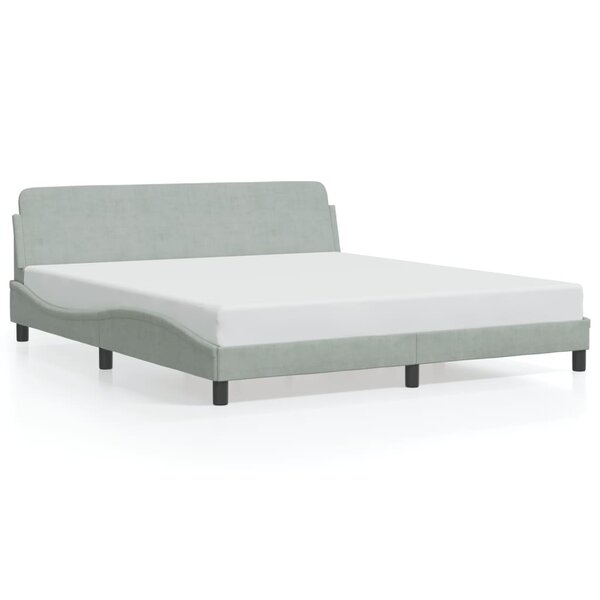 vidaXL Cadre de lit sans matelas gris clair 180x200 cm velours