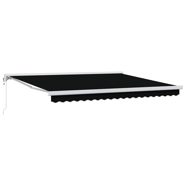 vidaXL Auvent Rétractable Noir 400 × 300 cm Tissu  Métal