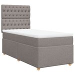 vidaXL Sommier à lattes de lit avec matelas Taupe 100x200 cm Tissu