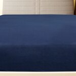 vidaXL Draps-housses Jersey 2 Pièces Bleu marine 90x200 cm Coton