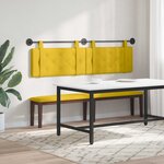 vidaXL Tête de lit suspendue Jaune Velours