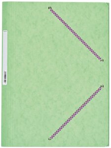 Chemise Carte Lustée 24 x 32 cm à rabats avec élastique et étiquette de dos Tilleul COUTAL