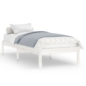 vidaXL Cadre de lit sans matelas blanc bois massif
