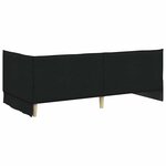 vidaXL Cadre de lit d'angle avec tête de lit Noir 100 x 200 cm tissu