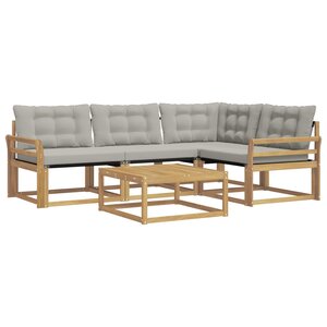 vidaXL Ensemble de canapés d'extérieur 5 pc Blanc et gris clair