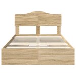 vidaXL Lit de Rangement Chêne Sonoma 120 x 200 cm Bois d'ingénierie
