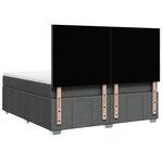 vidaXL Sommier à lattes de lit avec matelas Gris foncé 180x200cm Tissu