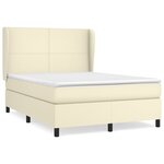 vidaXL Sommier à lattes de lit avec matelas Crème 140x190cm Similicuir