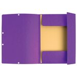 Chemise 3 Rabats À Élastiques Carte Lustrée 400g/m2 - A4 - Violet - X 25 - Exacompta