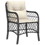 vidaXL Ensemble de salle à manger de jardin 5 pièces avec coussins noir poly rattan