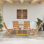 vidaXL Ensemble de salle à manger pour jardin Pliant 5 Pièces Marron