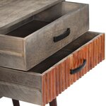 vidaXL Table console Gris 120x35x75 cm Bois de manguier massif brut