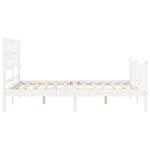 vidaXL Cadre de lit avec tête de lit blanc 120x200 cm bois massif