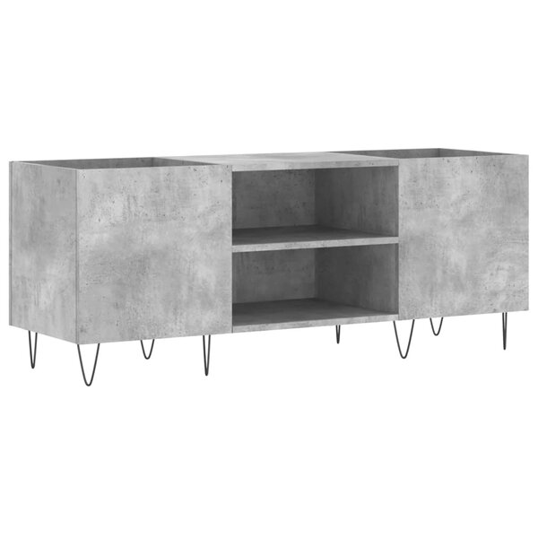vidaXL Armoire à disques gris béton 121x38x48 cm bois d'ingénierie