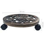 vidaXL Chariots pour plantes 6 Pièces Bronze 30 cm Plastique