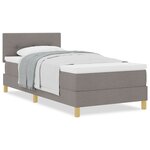 vidaXL Lit Box Spring avec Matelas Taupe 90x200 cm Tissu