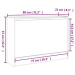 vidaXL Armoire à chaussures gris béton 80x21x57 cm bois d'ingénierie