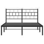 vidaXL Cadre de lit métal sans matelas avec tête de lit noir 135x190cm