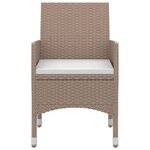 vidaXL Ensemble à manger de jardin coussins 3 Pièces Résine tressée Verre