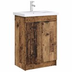vidaXL Armoire sous évier de salle de bain Bois ancien
